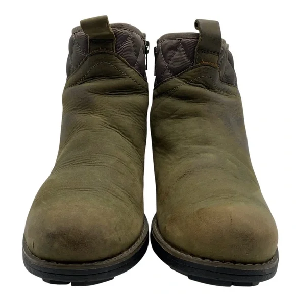 Merrell Womens Shoes Chateau II Mid Boots Sz 7 Green Leather Ankle Waterproof - Picture 5 of 12